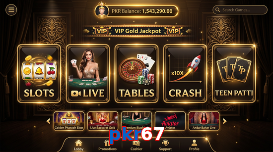 Main screen of Pkr67 casino page for PK players