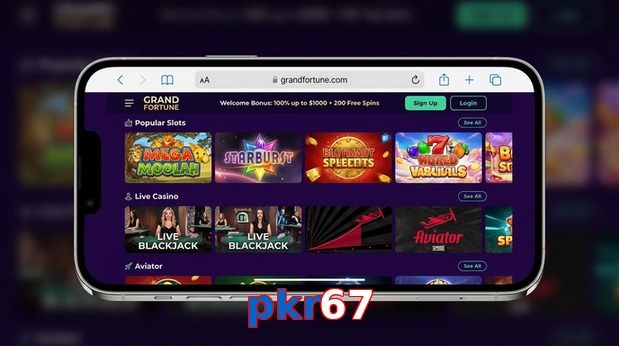 Main screen of Pkr67 ios page for PK players
